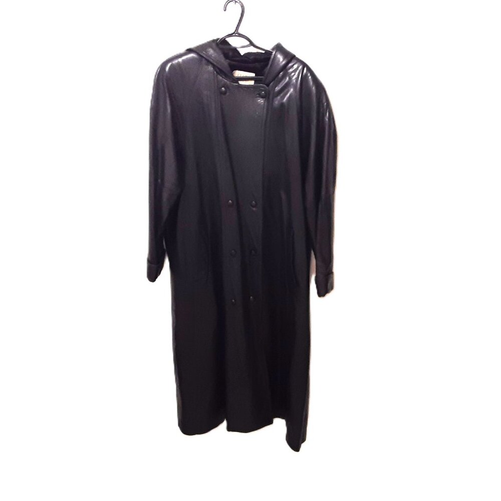 Vintage Goodman Manteau Flared Leather Coat Size 10 Oversized Matrixcore Gothic